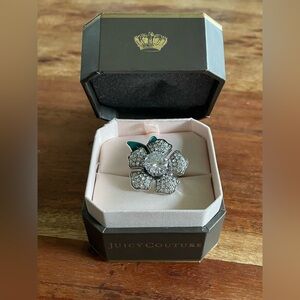 Juicy Couture pavé flower ring